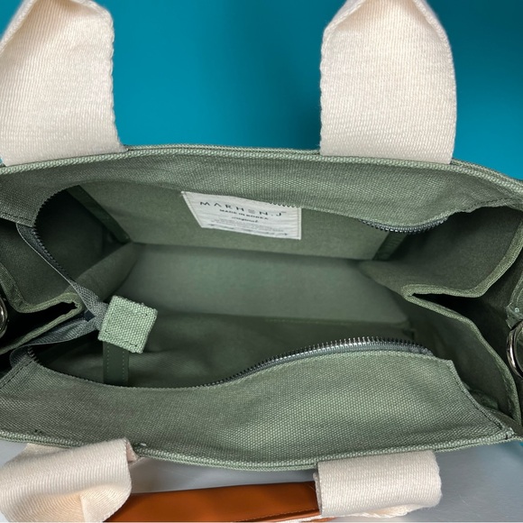 MARHEN. J Rico Canvas Tote Green Crossbody Sipper Close Bag Purse - Picture 8 of 12